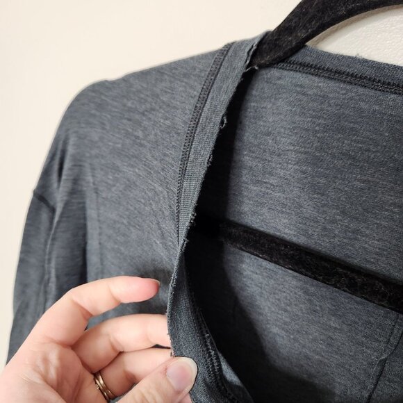 LULULEMON Grey Long Sleeve Henley Top - Picture 3 of 5